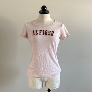Abercrombie & Fitch Light Pink Logo Tee